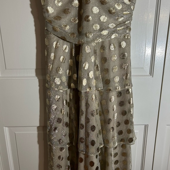Women’s size 8 SLNY Gold High Low Dress - Picture 4 of 10